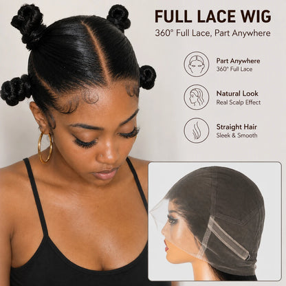 16A 100% Real Full Lace Human Hair Wigs Body Wave Brazilian Raw Virgin Hair Wavy HD Transparent Full Lace Frontal Scalp Wig