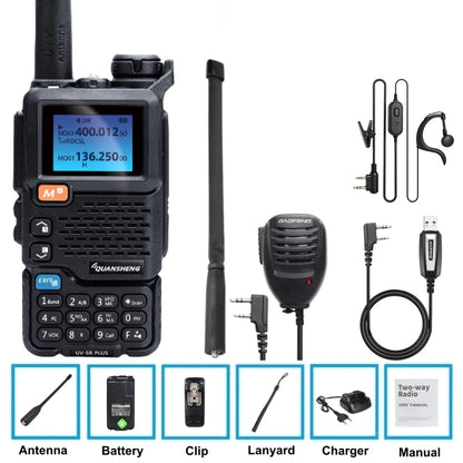 Quansheng Uv-5R Plus Walkie Talkie Dual Band Am Vhf Uhf Ham Radio For Baofeng Uv-5R Two Way Radio Outdoor Camping Hiking