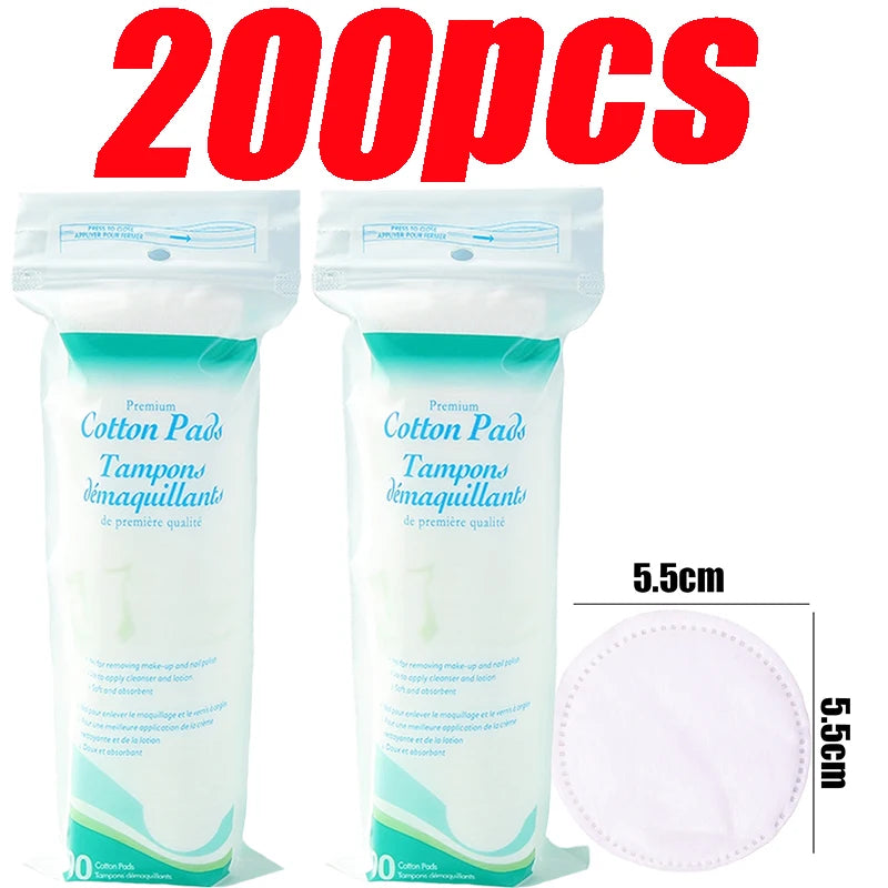 Disposable Soft and Breathable Circular Makeup Remover Pads Doubles Sided Cotton Pads Non-Irritating for Daily Facial Cleaning