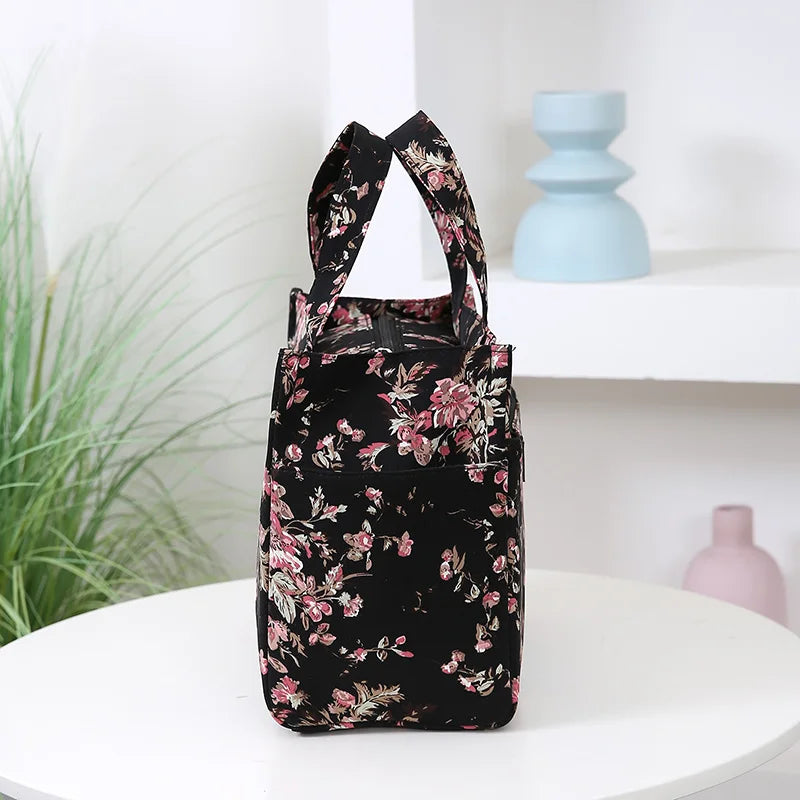 New Large Capacity Thickened Cloth Art Handbag Minimalist Work Lunch Box Storage Bag Suitable for Shopping Miscellaneous Uses