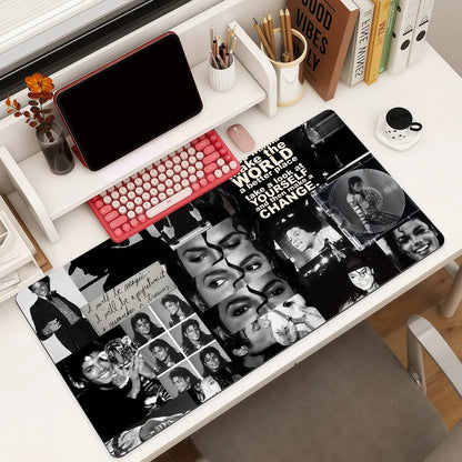 American singer M-Michael J-Jackson Mouse Pad Square Office Gaming Desk Mat Waterproof Non-Slip Rubber Decorative
