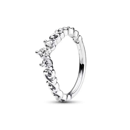 European New 925 Silver Heart-Shaped,Floral,Square Ring Suitable for Exquisite High-Quality Jewelry for Women at Wedding Parties