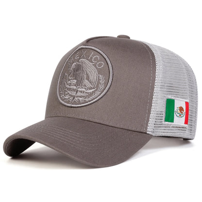 Unisex Mexican Flag Embroidery Baseball Net Caps Adjustable Casual Hats Spring and Summer Outdoor Sunscreen Hat