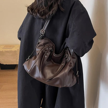 Women's Large Capacity Shoulder Casual Tote Bag Laptop Roomy Handbag Soft Leather Crossbody Business Black Big Bag A4 Sac A Main