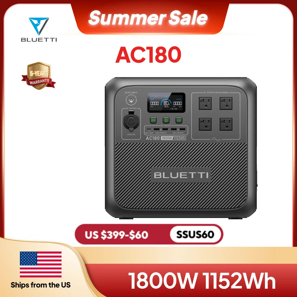 BLUETTI Elite 100 V2 Bio-based Portable Power Station 1800W 1024Wh LFP Battery Backup High Capacity For Camping Home Emergency