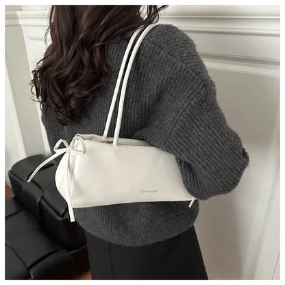 New Solid Color Women's Handbag Soft Pu with Knot Shoulder Bag Underarm Bag Lady Designer Bags Luxury Bolsa Feminina handbags