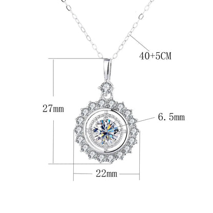 1ct Green Moissanite Necklace Gold Plated S925 Silver with Certificate Passed Diamond Test Necklace Women Jewelry Gift