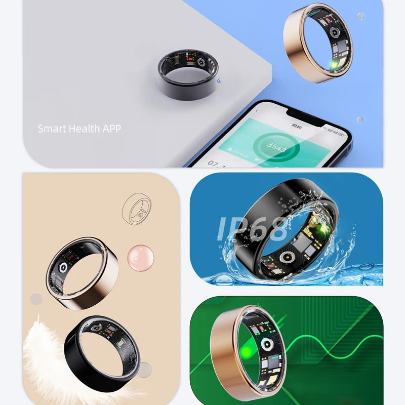 2026 Smart Ring Bluetooth Call Heart Rate Blood Pressure Monitor 5ATM Waterproof Health Ring Men Women For Xiaomi Gift