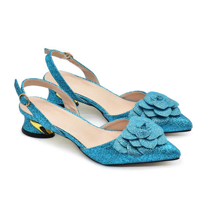 New Arrival Nigerian Women Heel Party Ladies Italian Design Shoes and Bag Set with Rhinestone Wedding Party Luxury Shoes Women