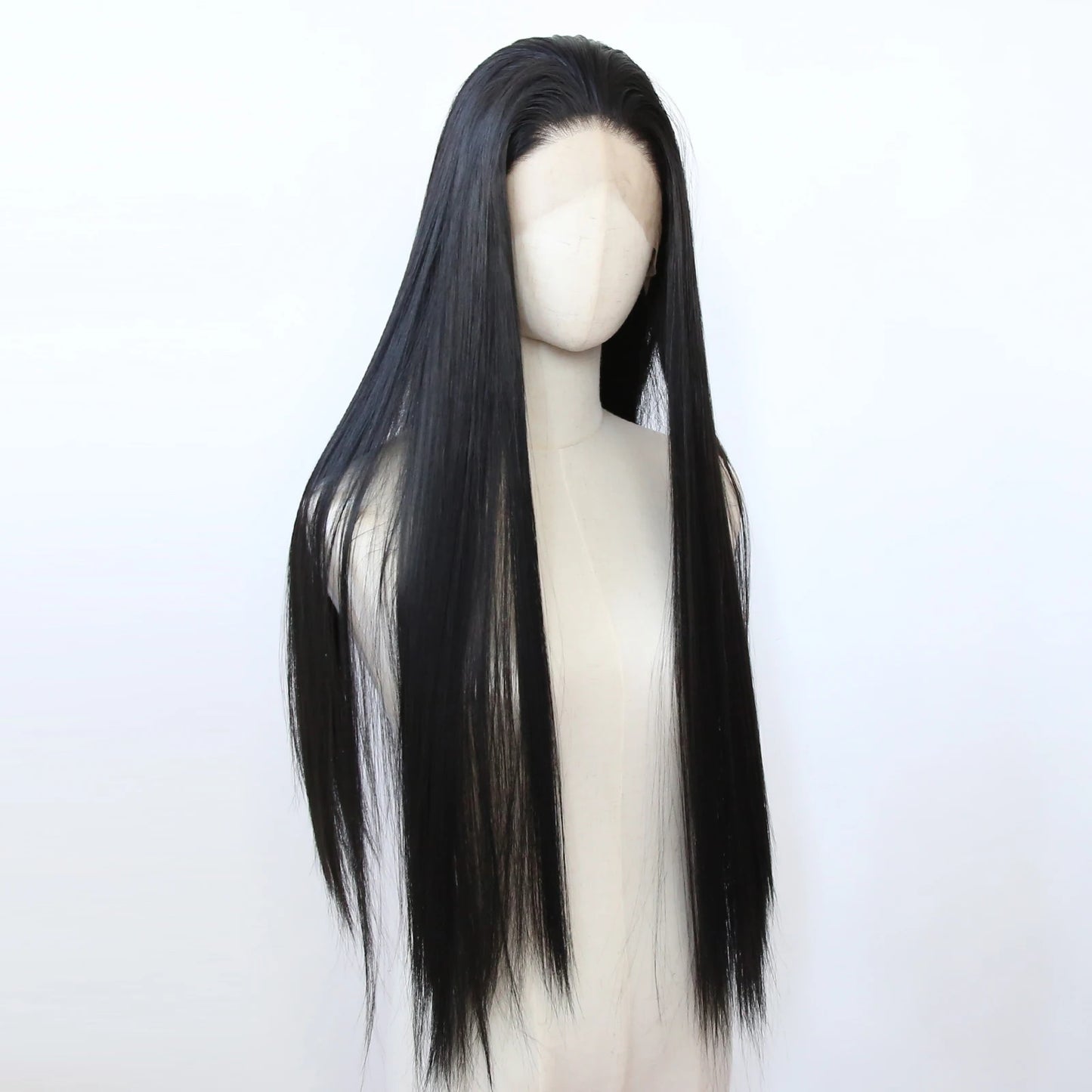 Ashely 13*4 Dark Brown Synthetic Lace Front Wigs Brown Long Straight Lace Front Wig for Women Pre Plucked Natural Hairline