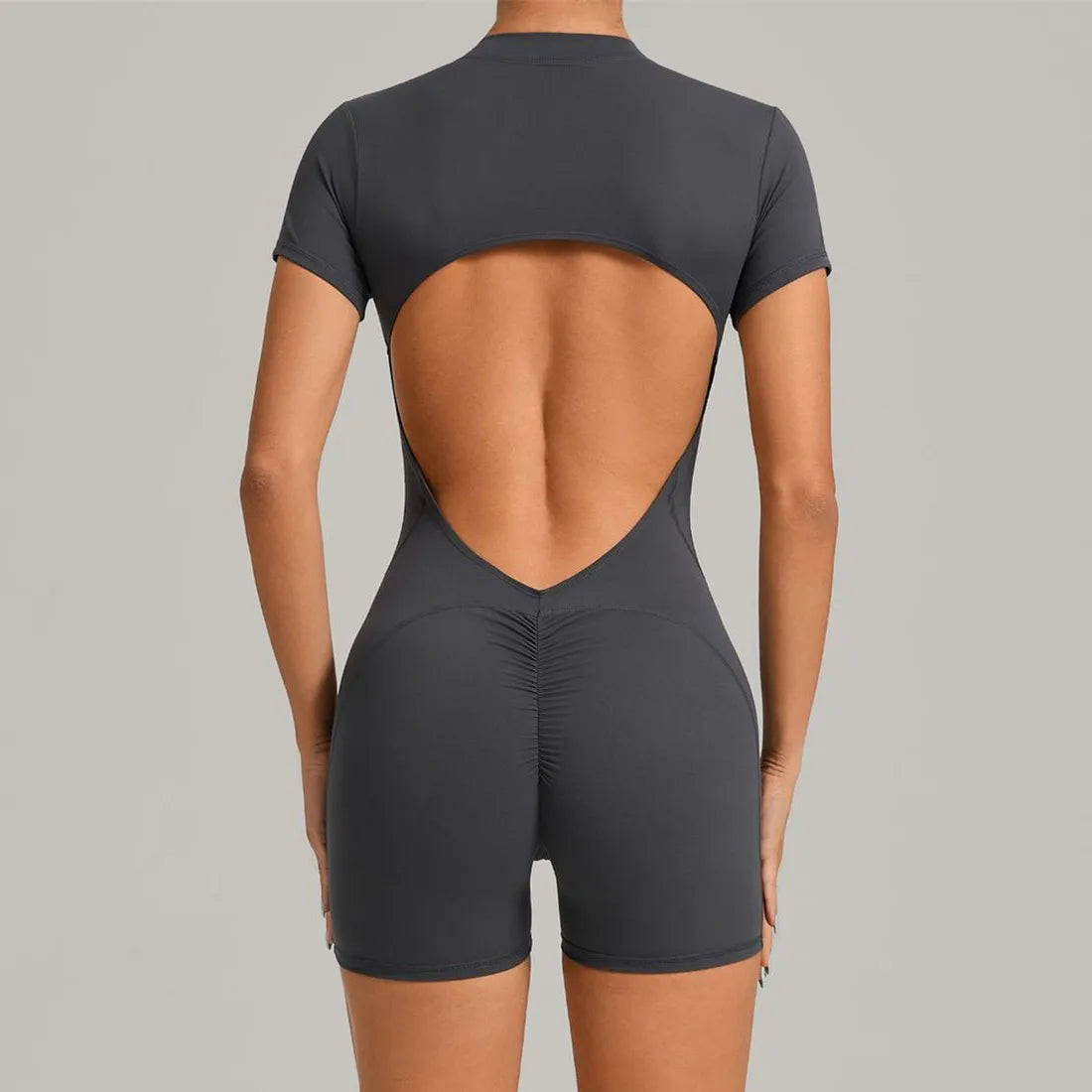 2026 Pad Zipper Long Sleeve Yoga Set Women One Piece Jumpsuit Gym Workout Shorts Fitness Bodysuit Sports Athletic Suit XP358