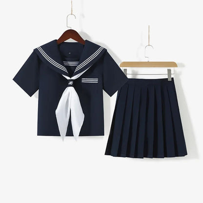 Student JK Uniform Women's High School Korean Chinese School Uniforms Navy Sailor Outfit Short Sleeve Suit Japan Seifuku Girl