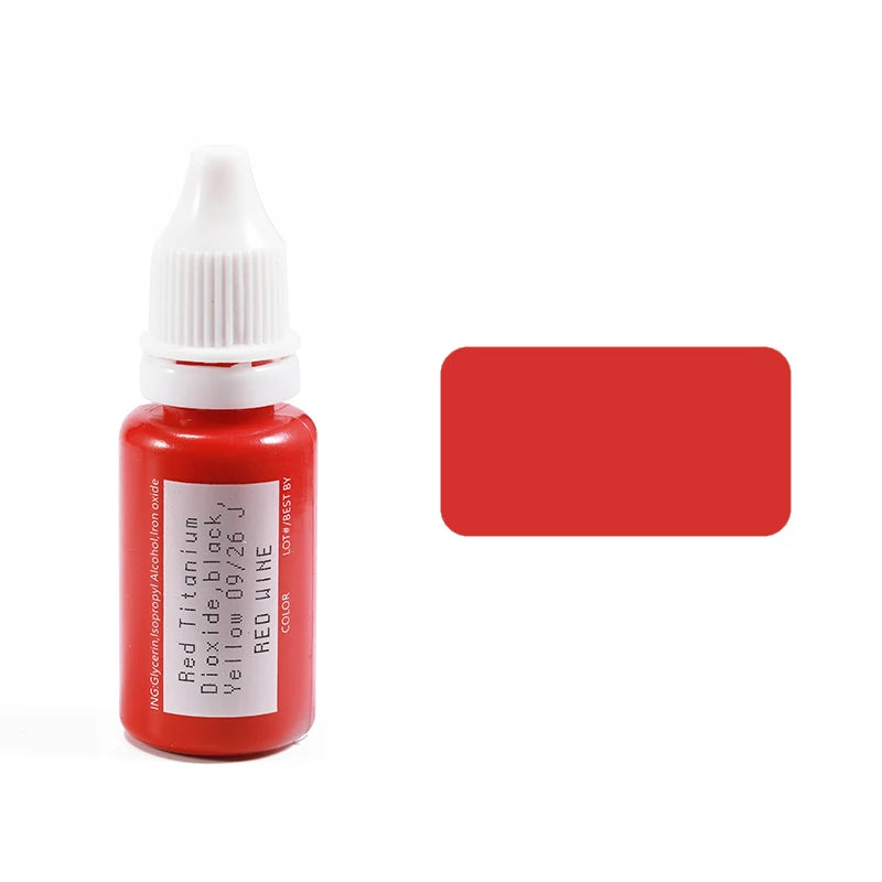 15ml Pigment Ink Color Permanent Makeup Microblading Supplies Eyebrow Shading Micropigmentation Cosmetic Tattoo Ink Lip Eyeliner
