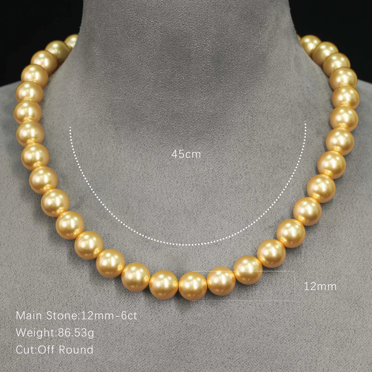 WUIHA Vintage 100% 925 Sterling Silver 12 MM Pearls Gemstone Cocktail Party Wedding Engagement Pendant Necklace Fine Jewelry