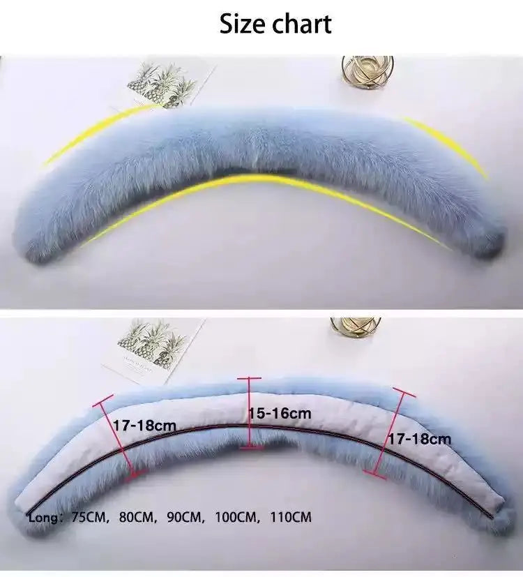 Fox Fur Collar 100% Real Fox Fur Scarf Winter Women Natural Fur Gray Collar Large Size Neck Warmer Fur Scarf Shawls