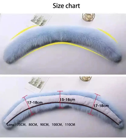 Fox Fur Collar 100% Real Fox Fur Scarf Winter Women Natural Fur Gray Collar Large Size Neck Warmer Fur Scarf Shawls