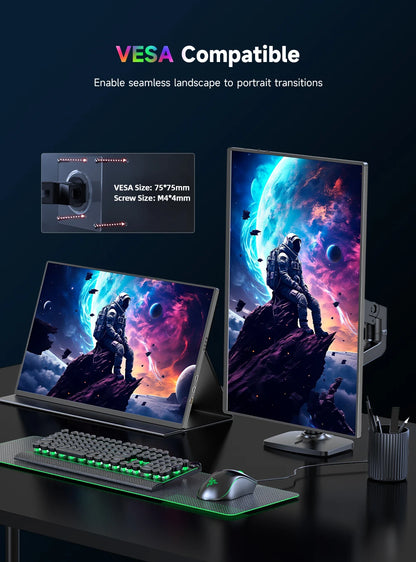 UPERFECT Portable Monitor 4K 1200 Nits 16" Laptop Monitor 3840*2400 UHD HDR FreeSync 16:10 1500:1 USB-C & MINI HDMI VESA & Smart Case Travel Second Screen for PC Phone Xbox Switch