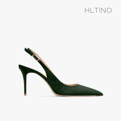 Women's Heeled Sandals New Black Suede Pointed Toe Stiletto Pumps Luxury Gladiator High Heels Elegant Sexy Party Wedding Shoes