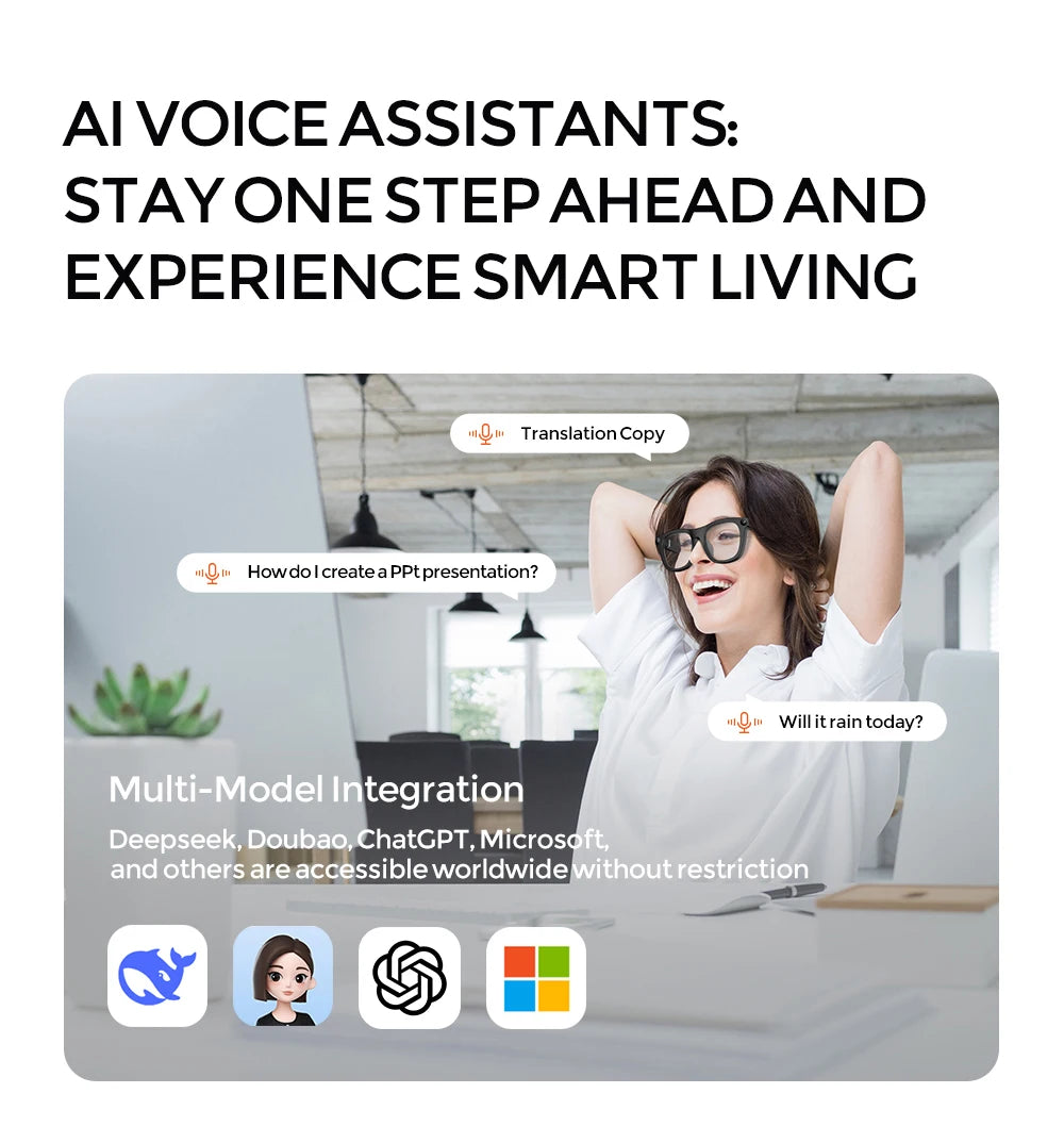 Smart AI Glasses 4K 800W HD Camera Video Recording Voice Call Intelligent AI Translation GlassesBluetooth Music Sunglasses