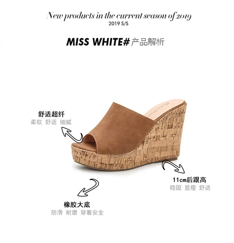 11CM Super High Heels Platform Sandals Women Wedges Open Toe Shoes Ladies Summer Slip On Slippers Beach Slides Femmes Sandalias
