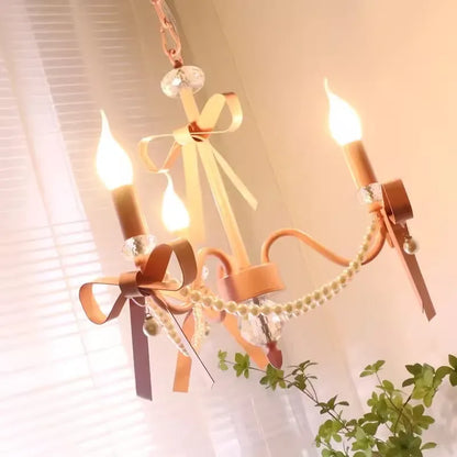 Pink Lovely Children's Room Chandeliers Crystal Cute Kid's Bedroom Pendant Lights Living Room Bedroom Hanging Lamps