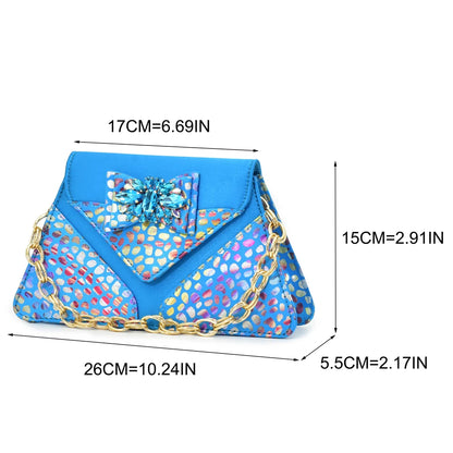 New Fashion Luxury Shoe and Bag Set for Party in Women Women Nigerian Italian Shoes and Bags Set Decorated with Rhinestone