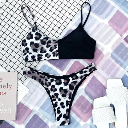 14 Color S - XL Sexy Leopard Bikini Women Swimwear Female Swimsuit Two-Pieces Bikini Set Brazilian Bather Bathing Suit Swim V871