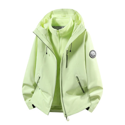 CHRLCK Men Women Hiking 3IN1 Jackets Waterproof Fleece Windproof Windbreaker Camping Climbing Trekking Outdoor Jacket Autumn