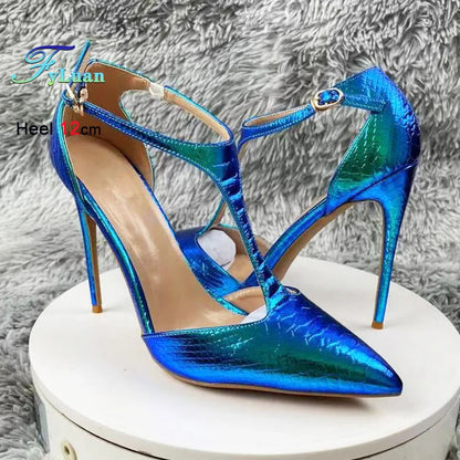 Purple Sandals With Heels For Woman Luxury Party Elegant Dress Shoes Summer Pointy Toe Sexy Sandals Lady 8CM 10CM 12CM Stilettos