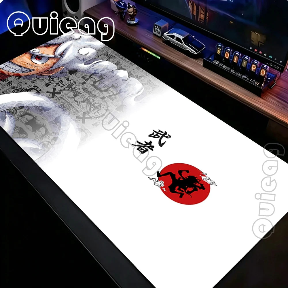 One Piece Extended Desk Mat Luffy Keyboard Mousepad Gaming Mouse Pad With Stitched Edge Non-Slip Carpet for Office Home Computer