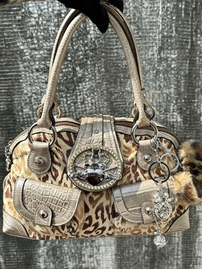 Fashionable Retro Large Capacity Crossbody Bags for Woman Shoulder Bag Leopard Print Purse and Handbag Designer Bag Bolsos Mujer