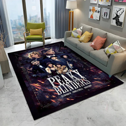 HD Tommy Shelby 3D P-Peaky Blinders Carpet Rug for Home Living Room Bedroom Sofa Doormat Decor,kids Area Rug Non-slip Floor Mat