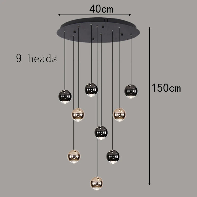 Modern Crystal stair chandelier lights indoor lighting Ceiling lamp hanging light led Chandeliers for living room indoor lightin