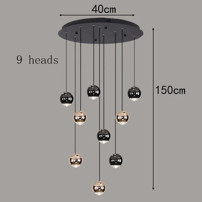 Modern Crystal stair chandelier lights indoor lighting Ceiling lamp hanging light led Chandeliers for living room indoor lightin