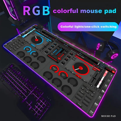 RGB Radio Dj Workbench Mouse Pad Gamer HD Large HD HYBXAXC Desk Mats MousePads Natural Rubber Carpet Anti Slip Laptop Mice Pad