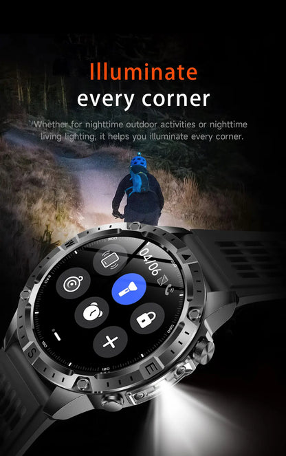 2026New Military Tank GPS SmartWatch Offline Map 10ATM Swim 2GB RAM Music Altitude Compass Bt Call Fitness Sports Smartwatch Men