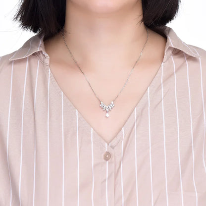 S925 Sterling Silver Necklace Moissanite Necklace Sweet Water Drop Zircon Pendant Necklace Female