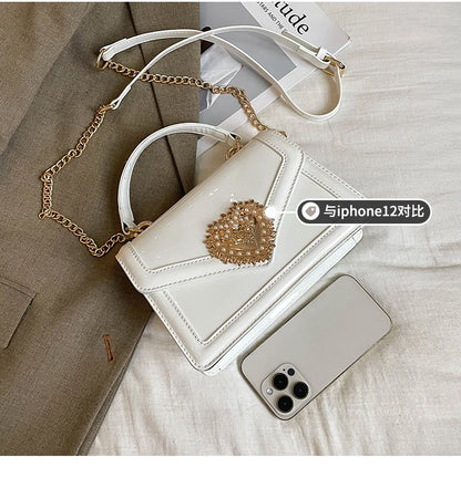 Light Luxury Burgundy Handbags for Women Trendy Versatile Buckle Flip Shoulder Bags Female Casual Commuting Chain Crossbody Bag