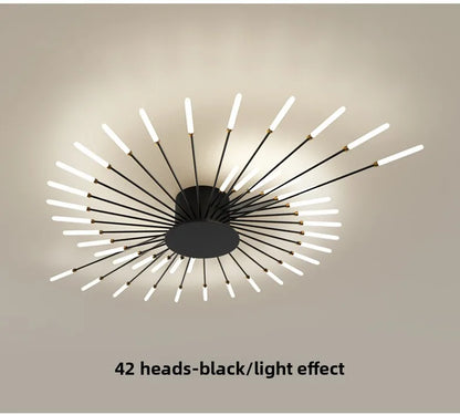 Minimalist LED Ceiling Lamp, Elegant Swirl Firework Design for Living Room, Bedroom, Dining Room