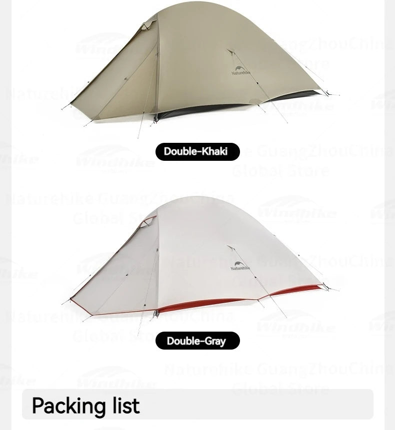 Naturehike Cloud Up Pro Tent Ultralight 1.36kg 1-2 Person 20D Waterproof Three Seasons for Camping Outdoor Hiking Backpack Tent