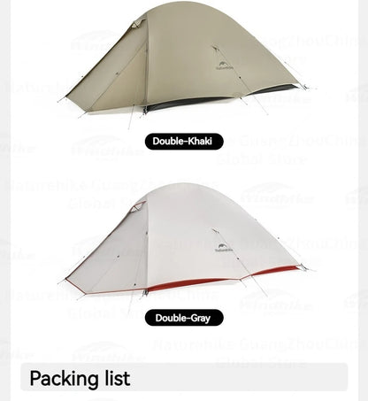 Naturehike Cloud Up Pro Tent Ultralight 1.36kg 1-2 Person 20D Waterproof Three Seasons for Camping Outdoor Hiking Backpack Tent
