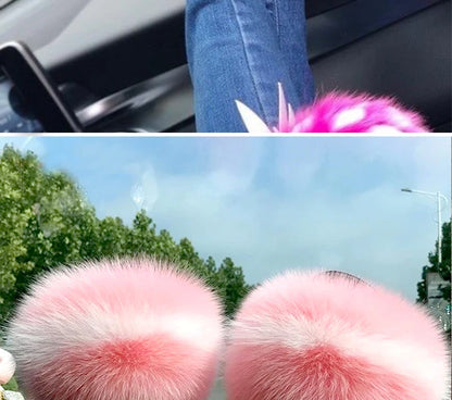 Natural Fox Fur Slippers, Fashionable Outdoor Multi-Color Animal Hair Slippers, Women's Gifts, Soft EVA Sole Slippers, On Trend