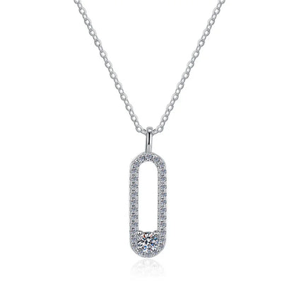 3MM 18K White Gold Plate Full Moissanite Necklace for Women Sparkling 925 Sterling Silver Pendant Birthday Gift Wholesale