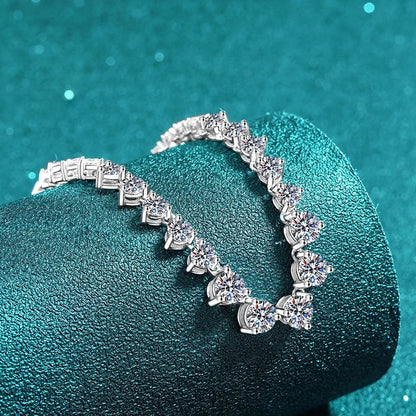 EWYA 3 Claw All Round Cut Moissanite Tennis Necklace Women Man s925 Silver Full Lab Diamond Bridal Party Link Neck Chain Gift