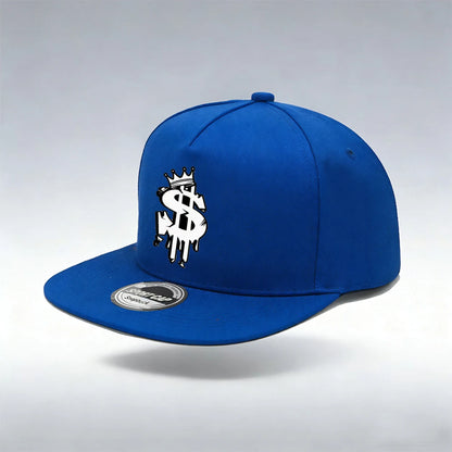 1/2PC Men's Hip Hop Snapback Cap, Graffiti Dollar Crown Print Flat Bill Baseball Hat, Adjustable