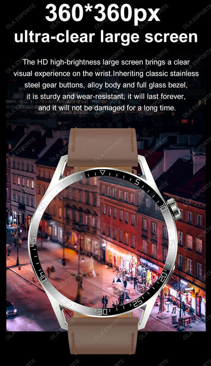 2025 New Smart Watch Men Women GPS 1.36'' AMOLED Touch Screen Smartwatch Heat Rate Monitor BT Call Sport Smart Watches Men Women