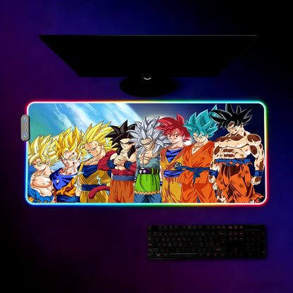 Anime D-DRAGON B-BALL Mouse Pad RGB LED Non-slip Desk Mat Rubber Gaming Accessories Large XXL Computer Office Keyboard Carpet