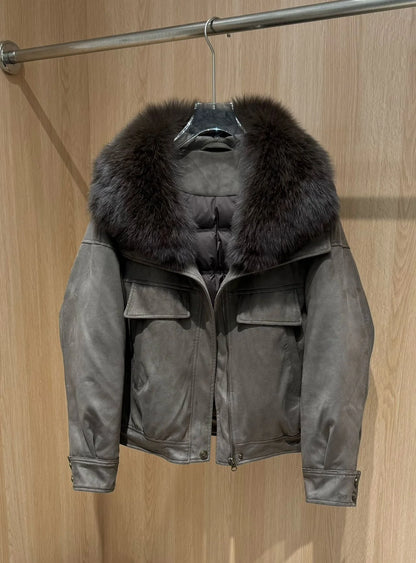 Women's Winter Genuine Fur Coat Cold Weather with Big Collar Mink Coat Thermal Outerwear for Casual City Fashion Wear Windproof