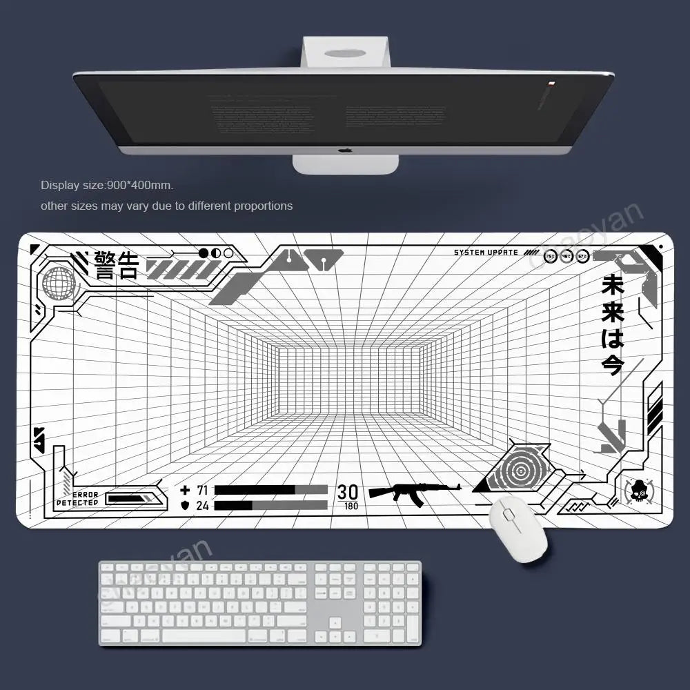 Perspective Grid Desk Mat Gaming Mouse Pad XXL Desktop Keyboard matsGame Anti-slip Desk Mat Computer Accessories Long playmat