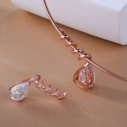 3CT 5CT Waterdrop Shape Full Moissanite Necklace for Women Pear Cut Lab Diamond Surround Pendant S925 Silver Neck Chain Jewelry
